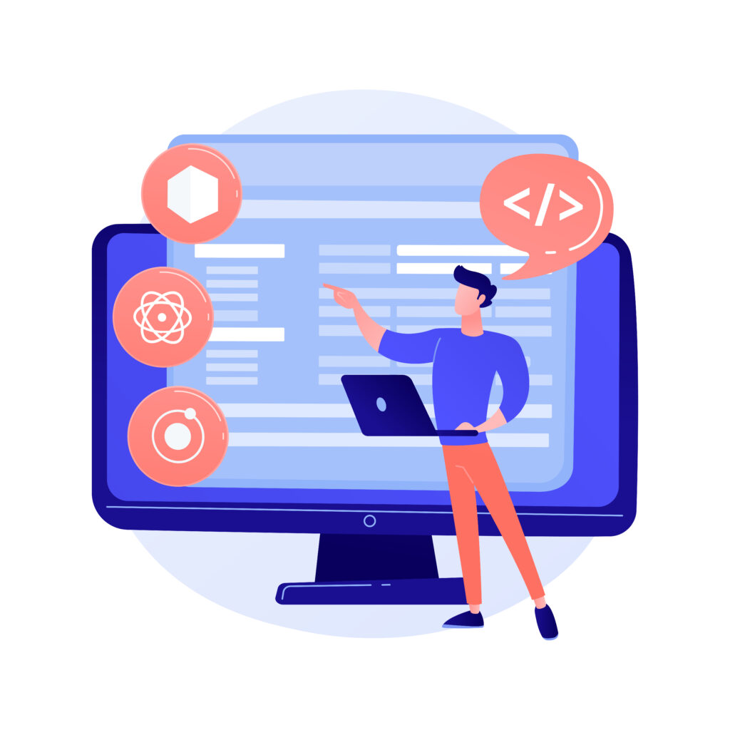 Cross-platform frameworks abstract concept vector illustration.